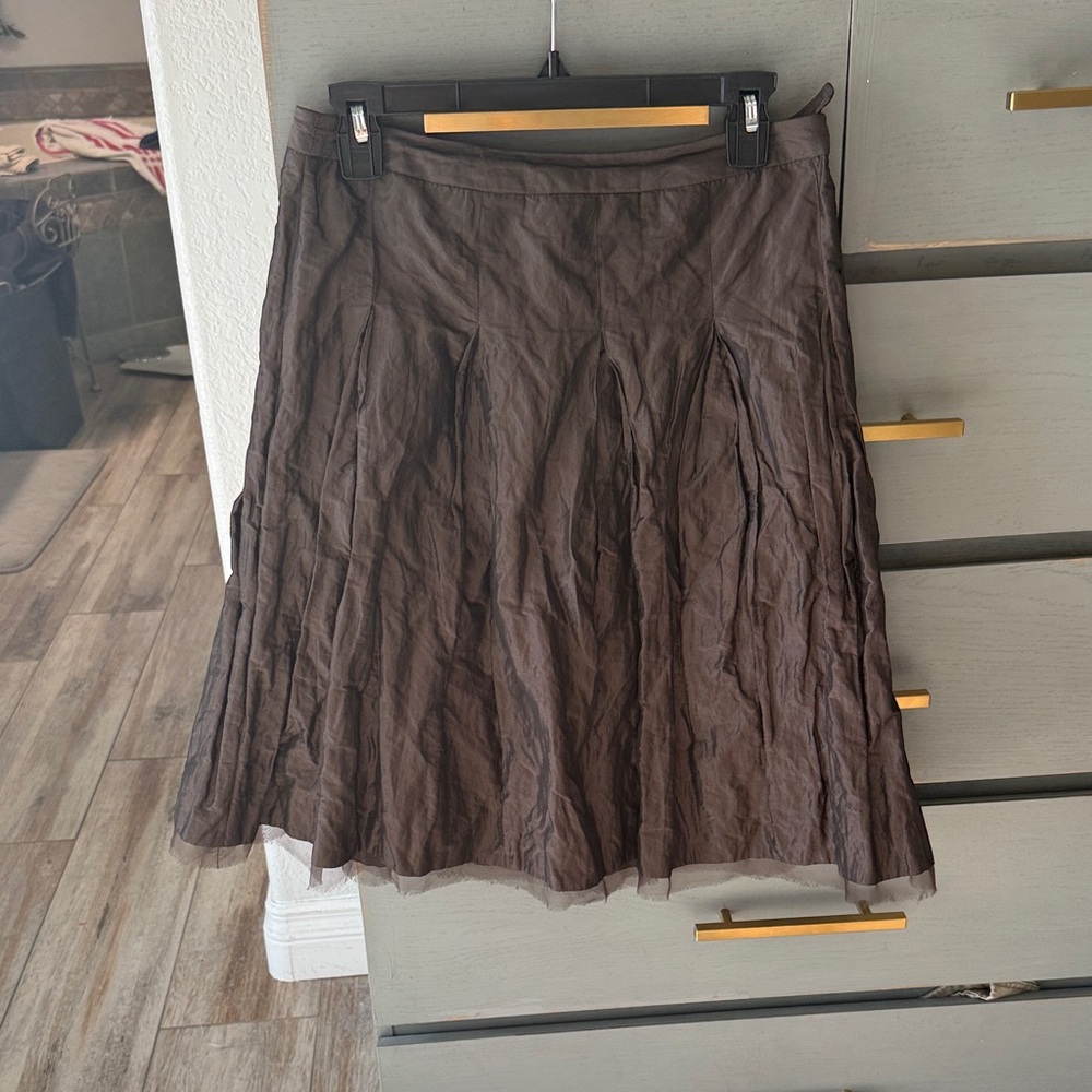Etcetera Dark Brown A-Line Skirt